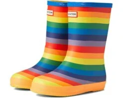 Hunter Kids Original First Classic Rainbow Print Wellington Boots (Toddler/Little Kid)